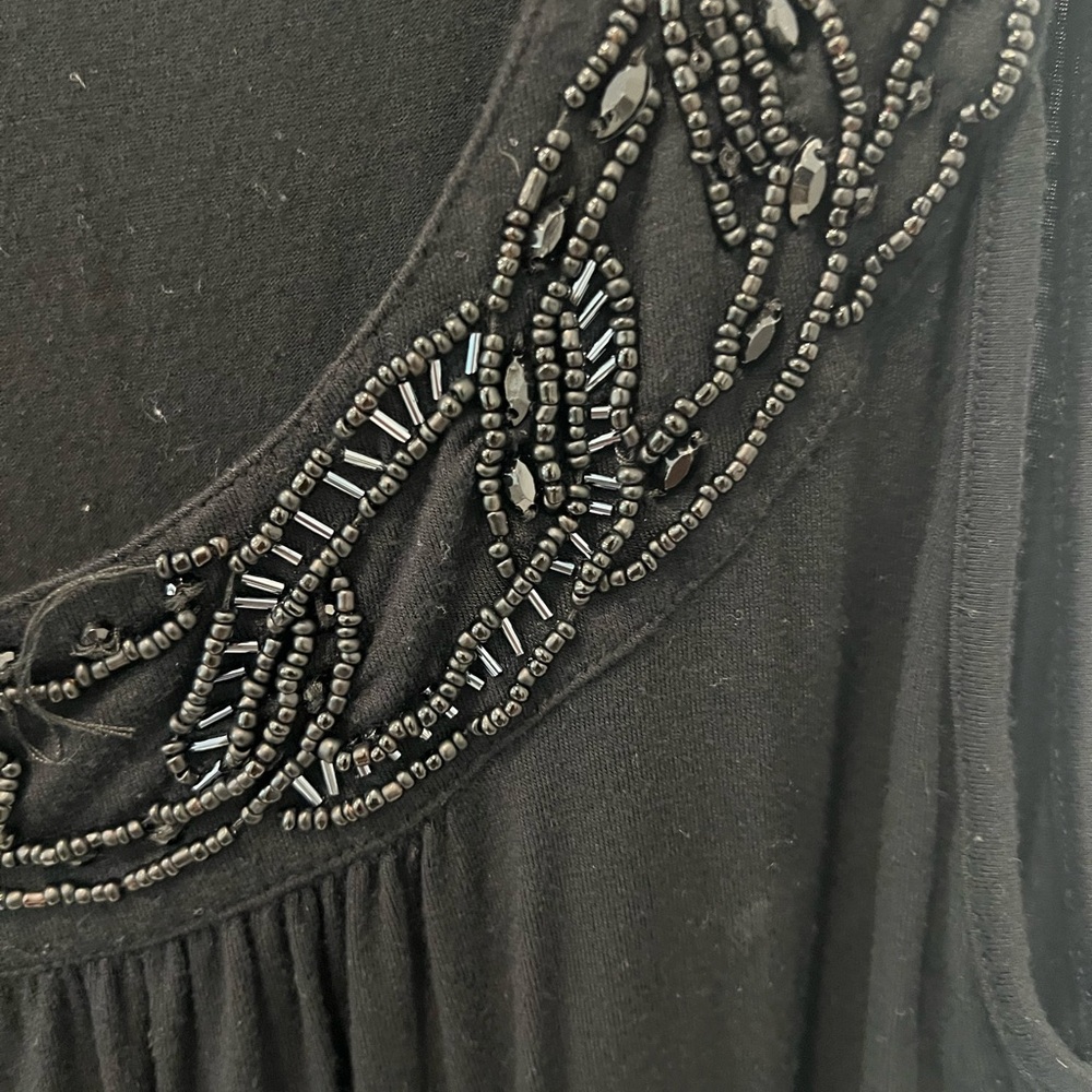 Kenar Black Embellished Sleeveless Tank Top
